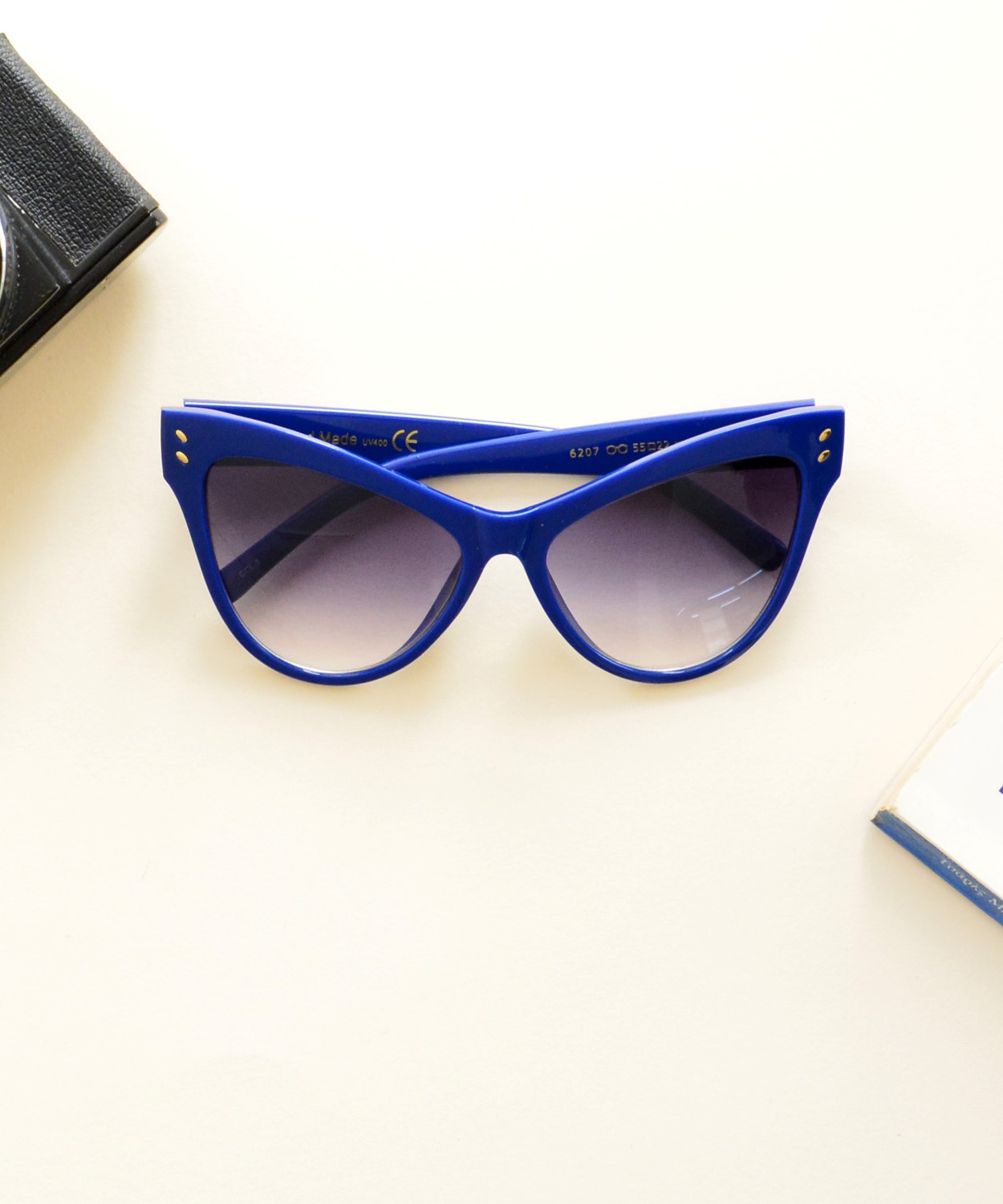 Γυναικεία γυαλιά ηλίου πεταλούδα μπλε Handmade S6207Q